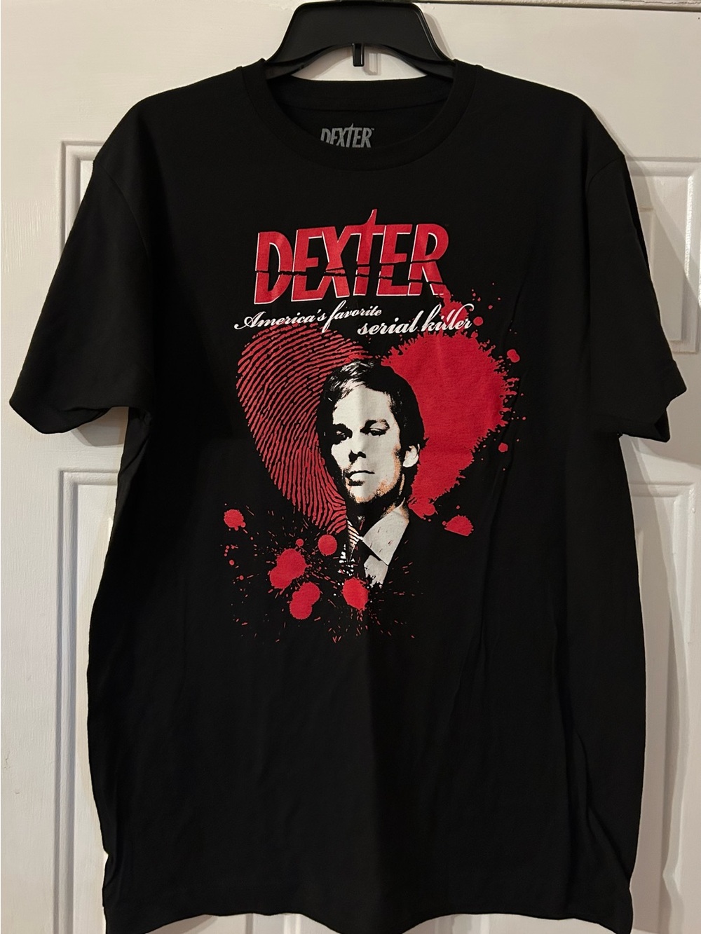 NWOT Dexter Black Tee with Red and White Graphic - Men's Shirt